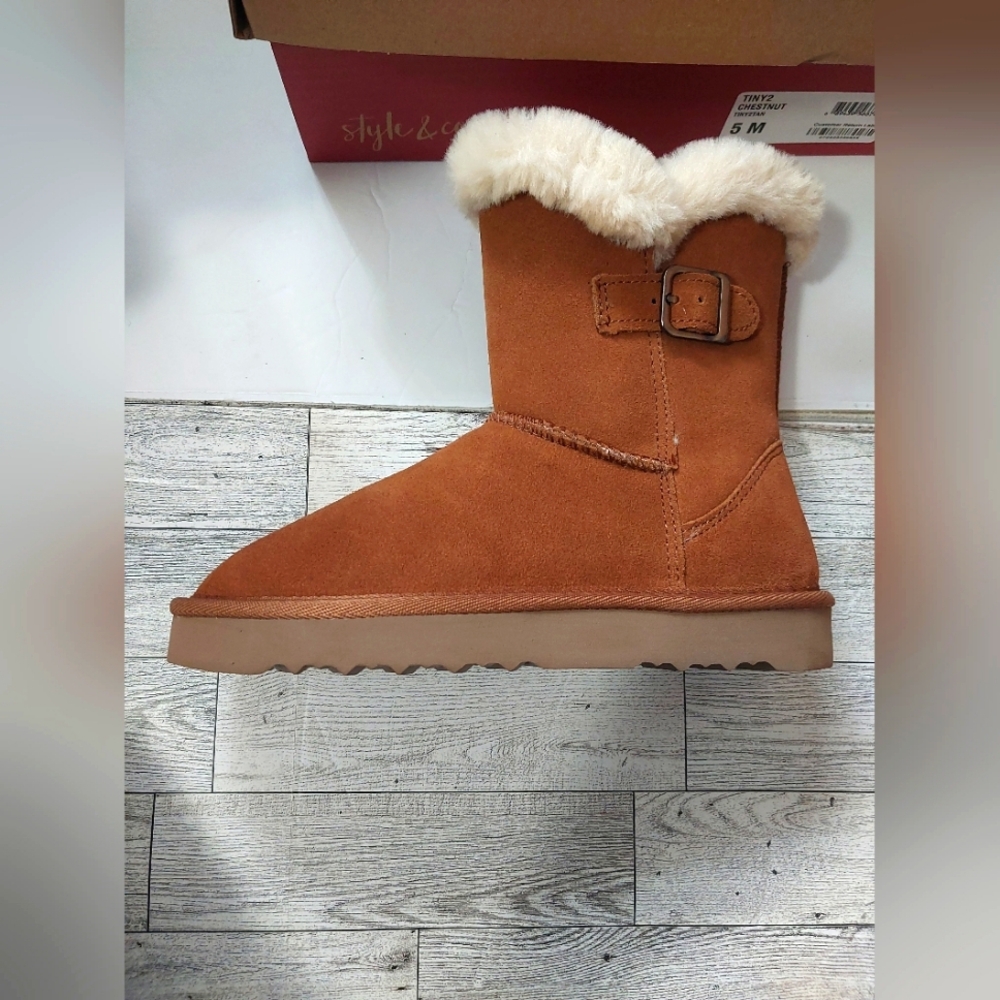 Suede Tiny 2 Chestnut Brown Faux fur Lined Boot